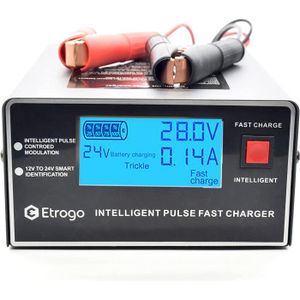 CHARGEUR DE BATTERIE Chargeur Batterie Voitures 12v 24v 10a 250w Intelligent Fonction Détection Automatique + Réparation Maintenance Grand Écra