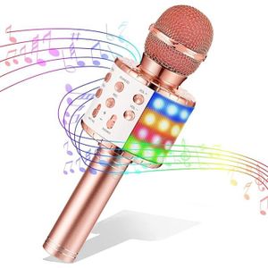Micro Karaoke,Jouet Fille 3 4 5 6 7 8+ Ans,Micro Enfant pour Chanter Fille, Micro Karaoke sans Fil Bluetooth,Changeur De Voix avec Microphone pour :  : Instruments de musique et Sono