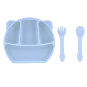 Assiette divisée pour enfants, 3 pièces (assiette avec couvercle et plat  intérieur), vaisselle pour tout-petits, passe au lave-vaisselle pour  assiette à dîner pour bébé (ciel) 