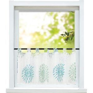 Lot De 2 Rideaux Brise-bise Coton Beige Brodés - 165x44cm