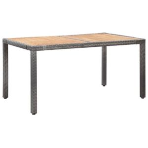 Ensemble table et chaise de jardin Salon de jardin en Résine tressée, 6xchaise de salle à manger avec table, Couleur gris Y49