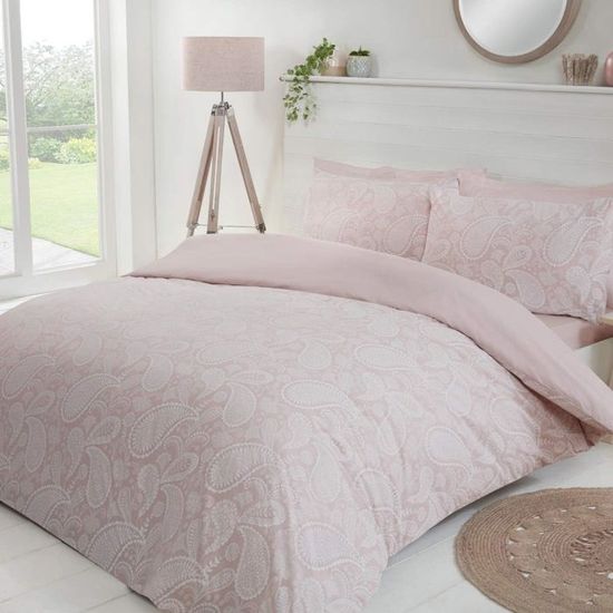 Housse De Couette Et Taie D'oreiller 100% Coton 57 Fils Paradise Taille 240 X 260 Cm 85581789