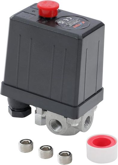 Pressostat Pour Compresseur D'air 240V 16A - Plage 90-120 PSI - 4 Entrées Femelles 12mm