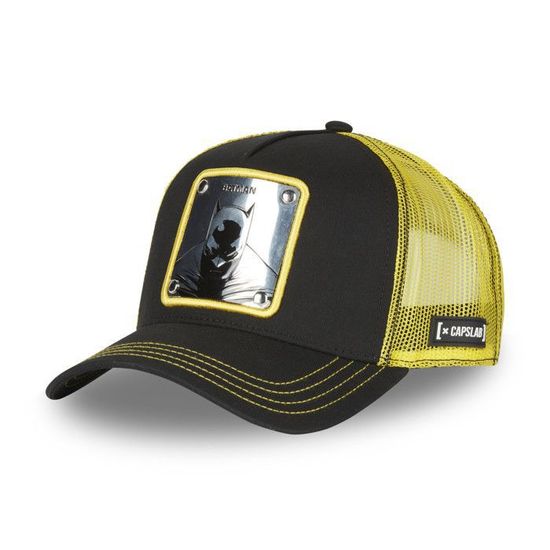 Casquette Walmart Homme - Noire, Visière, Ajustable, Motif Flammes Jaunes Brodées