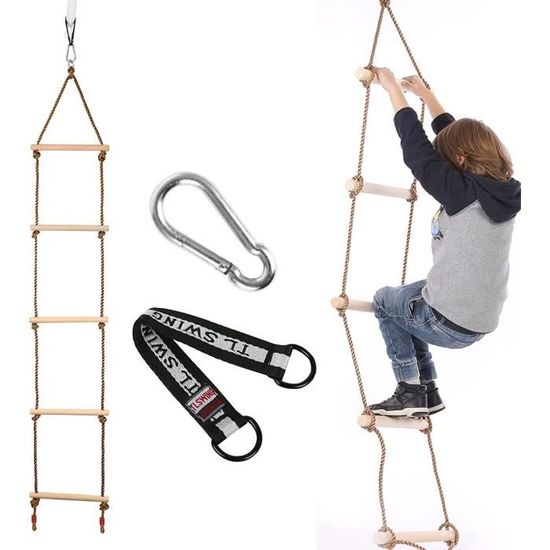 Échelle De Corde Suspendue En Bois - Jouet D'Escalade Enfant 200x30 Cm
