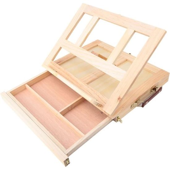 Chevalet De Bureau En Bois Réglable Pliable - Support Peinture Toile Chevalet Table Peinture Huile