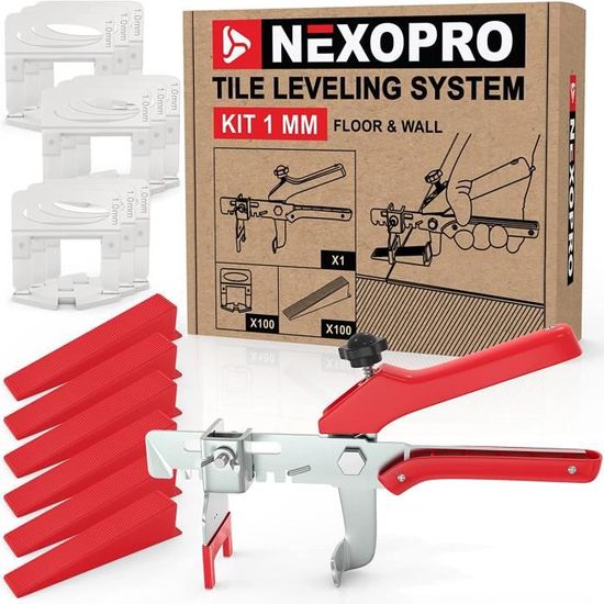 XPOtool Kit De Nivellement - Avec 100 Cales Autonivelantes Et Pince