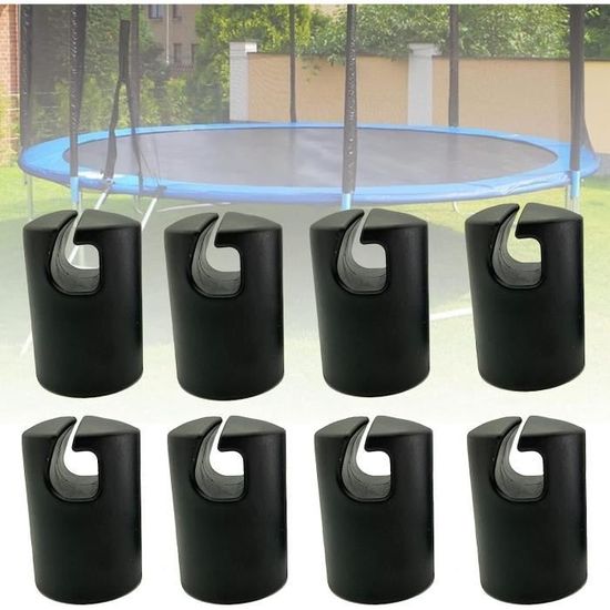 6 Capuchons De Protection Pour Poteaux De Trampoline - Noir, Résistants à L'usure, Accessoire De Fixation Filet