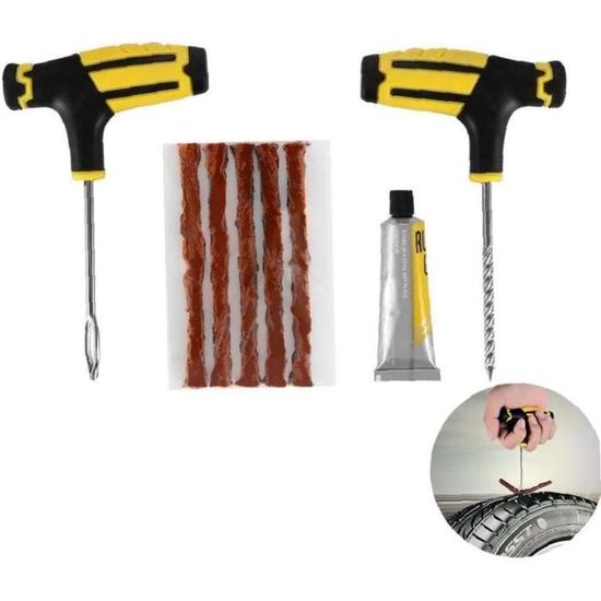 Kit De Réparation Pneu Tubeless STOBAZA - Avec Vis, Tournevis Et Clous En Caoutchouc - Pour Voiture, VTT, Crevaison Rapide Et Fiable