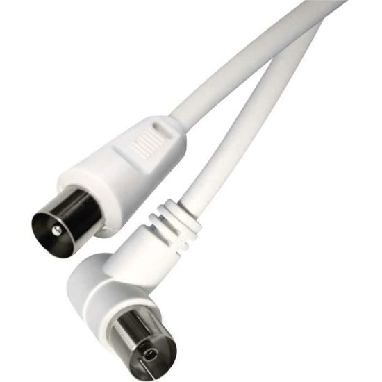 Câble Coaxial Goobay 3,5 M - IEC Male/female - Blanc - 75 Ohm - RG59 - Pour Connexions Audio/vidéo - 8