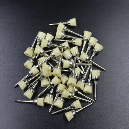 100 Pièces Brosses Polissage Dentaire Nylon à Verrou Plat - Jetables, Pour Prothèses Et Orthodontie