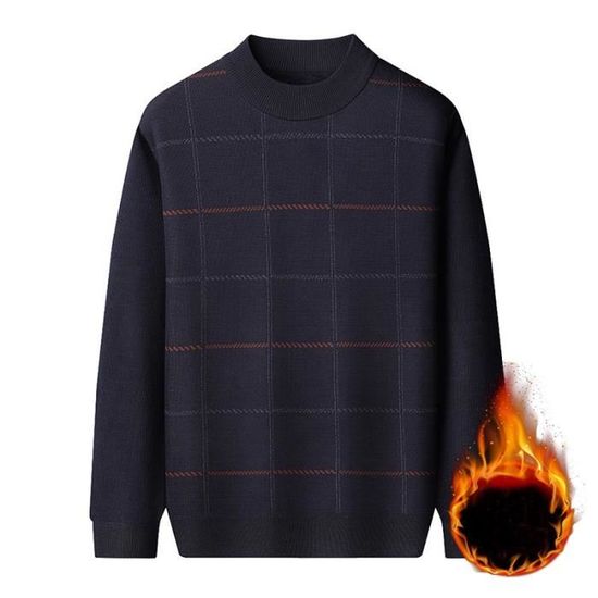 Pull Tricoté Enfant Torsades Col Rond - Chandail Doublure Épaisse Chaud Automne Hiver Bébé Garçon Fille