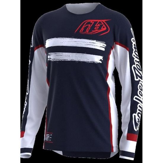 Maillot Cycliste Homme Troy Lee Designs (TLD) Rouge, Taille L - Demi-zip, Léger