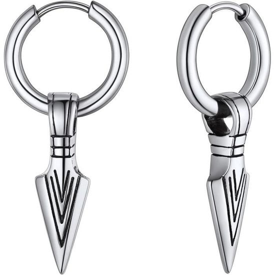 Boucles D'Oreilles Fantaisie Pendantes Créoles Souples Gris Argenté - Dormeuses - Neuf Avec Étiquettes