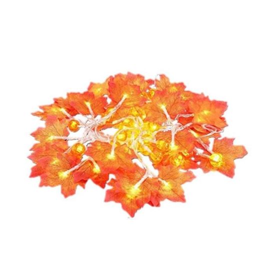Guirlande Lumineuse Feuilles D'érable 20 LED - 3 M, étanche, à Piles (décoration Automne, Noël)