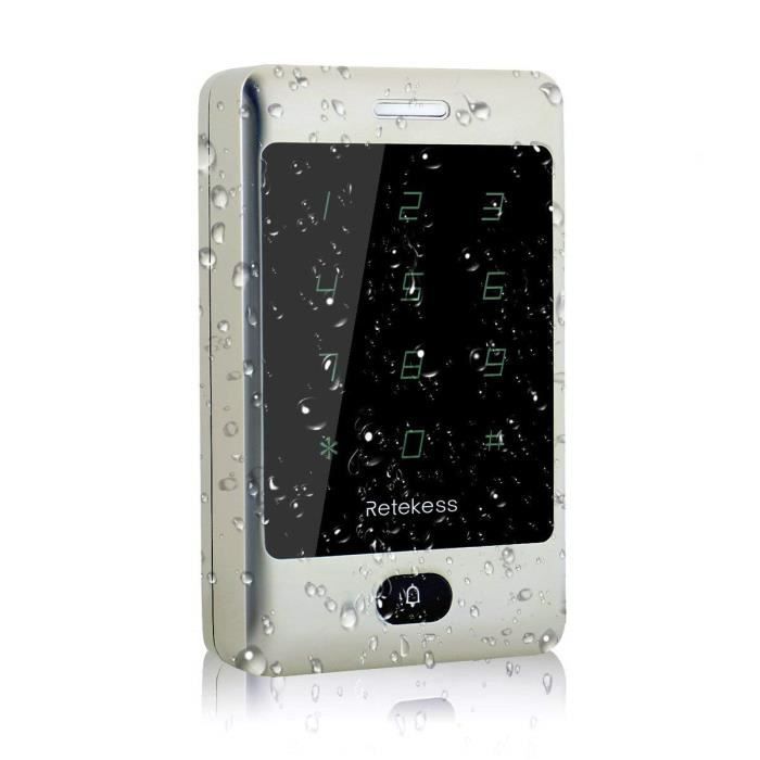 RETEKESS T-AC800 Contrôle d’Accès Digicode Clavier à Code IP65 PIN RFID 125KHz 8000 User Data Partageable pour Maison Appartement