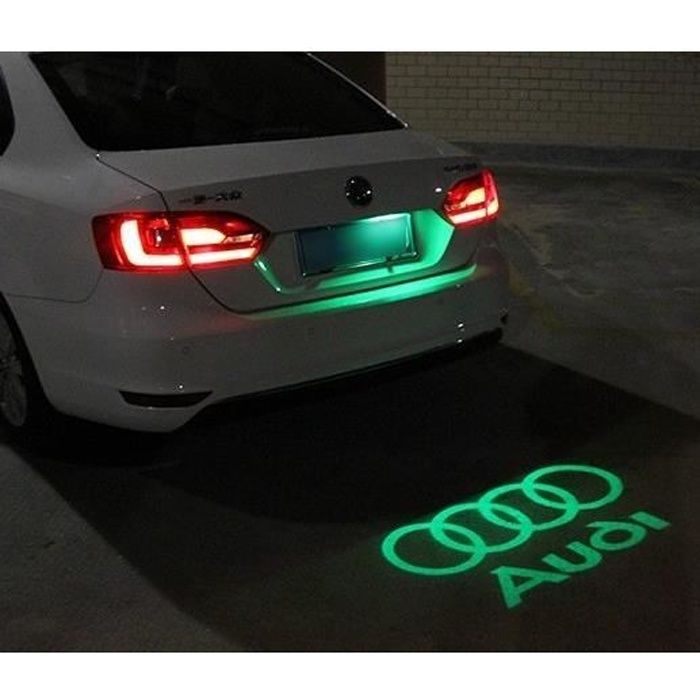 Logo coffre AUDI LED Lumière Verte de Courtoisie Ghost Shadow Light voiture