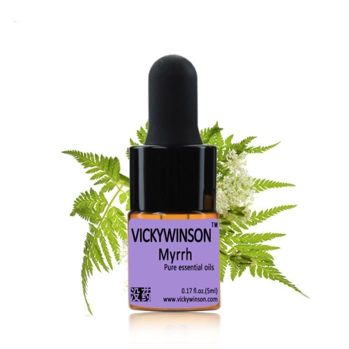 VICKYWINSON Myrrhe Huile Essentielle 5ml 100% Naturel Bactéricide Inhibe L'Inflammation De La Peau Supprime Beiqi WD25