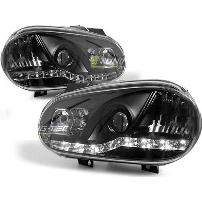 Paire de feux phares VW Golf 4 97-03 Daylight led noir-27361927