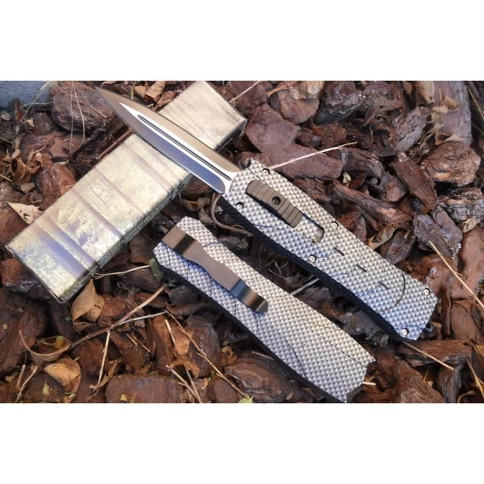Couteau Éjectable Gris À Fermeture Et Ouverture Automatique 23 Cm Outdoor