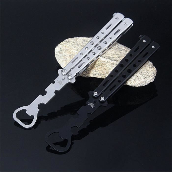 Ouvre-bouteille en acier inoxydable - Couteau papillon, outil d'entraînement de Style, fournitures d - Modèle: silver - WMKPQA09540