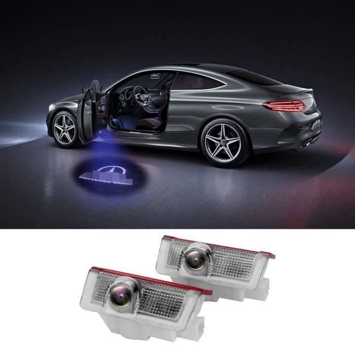 LiDiwee Porte feux kit LED Logo 3D Projecteur De Porte De Voiture 5wat pour Benz Classe A B C E M GL 4MATIC Sans Modifi (2 Pcs)