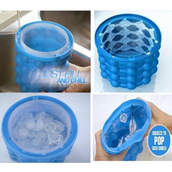 Seau à Glace En Silicone Machine à Glaçons Bleu Go54094