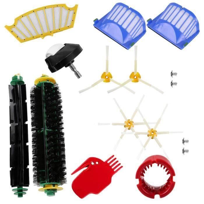 16pcs - Ensemble Aspirateur Filtre Brosses Roue Vis pour iRobot Roomba Série Accessoires de Robot de Balayage