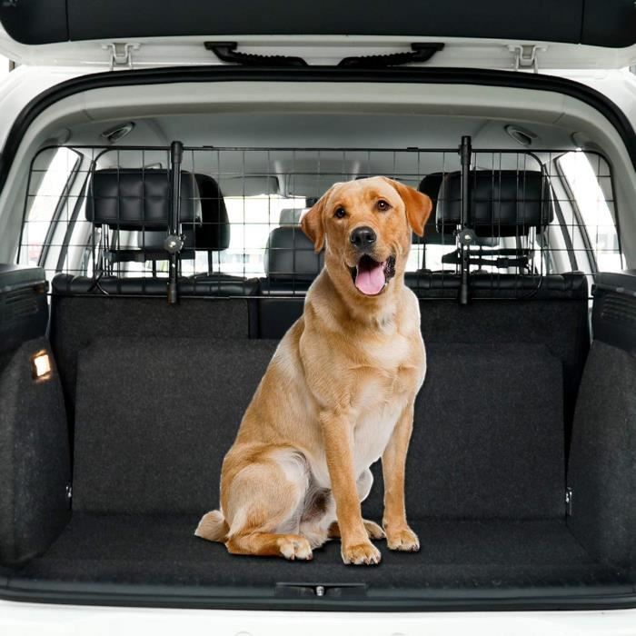 Filet Voiture pour Chien, SUV Universal - Grille de Separation pour Chien Protection avec Monture d'appui-tête&Sangles - Réglable,