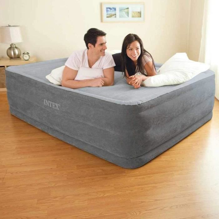 INTEX Queen DURA-Beam Series Lit Gonflable Comfort Plush 2 Personnes, 64418NP