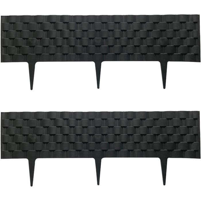 Bordure de jardin SBYMX Clocircture en Plastique Eacutepissable Et Amovible 2 Piegraveces Bord De Pelouse en Rotin Tisseacute Cl664
