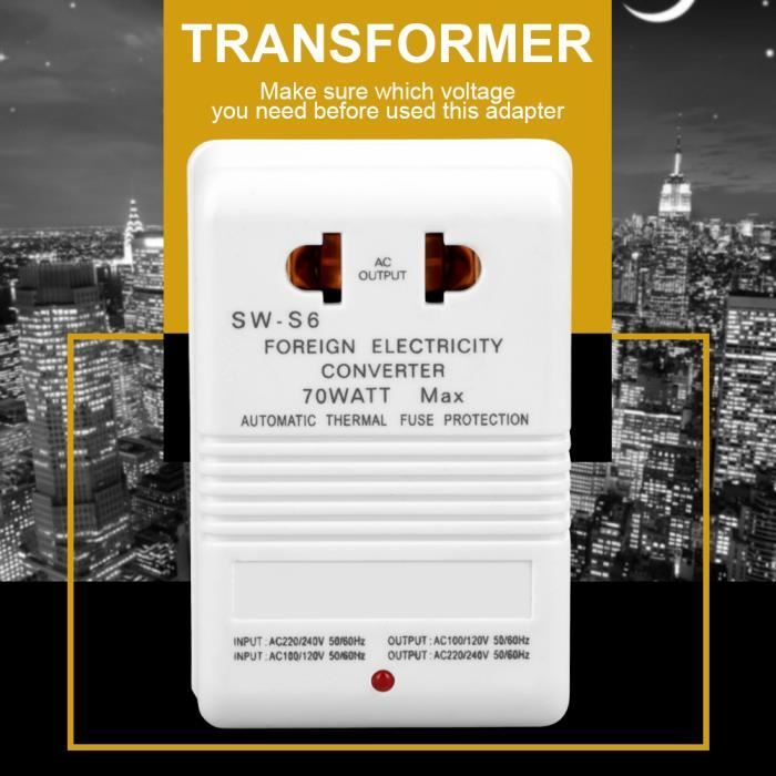 ABS 70W 110V / 120V à 220V / 240V Sortie Max 70W CN Standard Plug Power Converter, Convertisseur de tension, pour Canada Japon