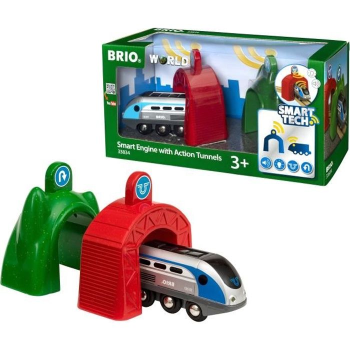 BRIO World - Smart Tech - 33834 - Locomotive Intelligente Et Portiques