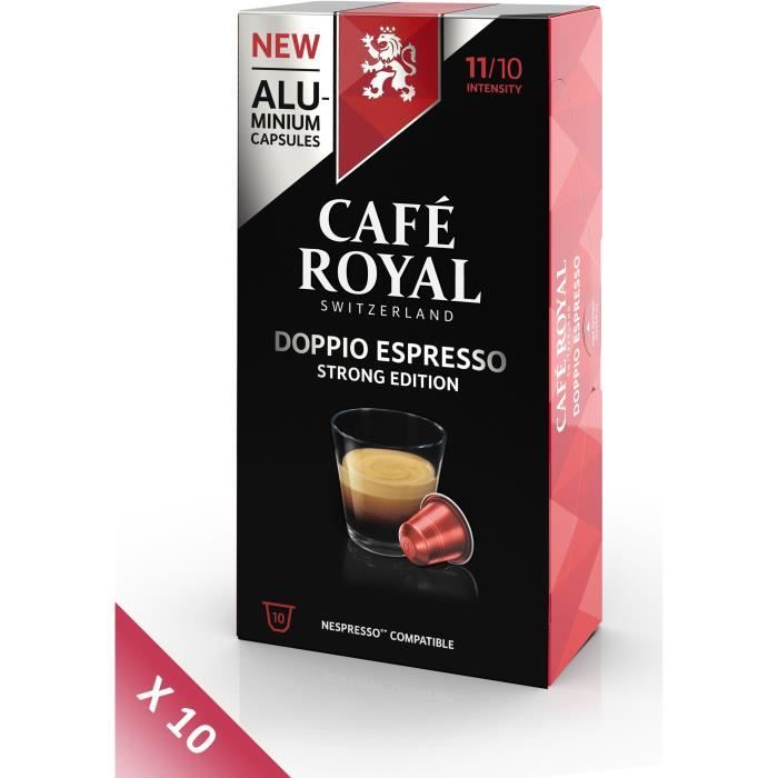 Lot de 10 CAFE ROYAL compatible Nespresso Alu Doppio Espresso x10