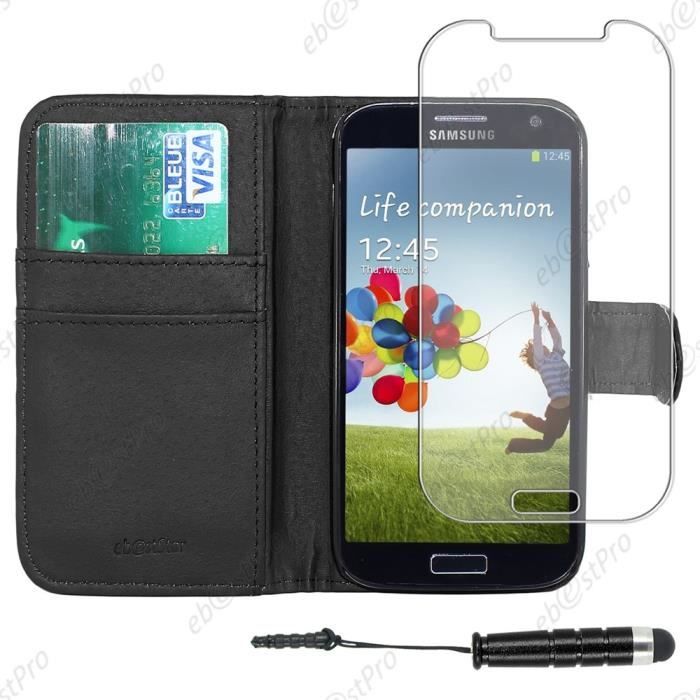 ebestStar® Samsung Galaxy S4 Etui livre +Film, Noir