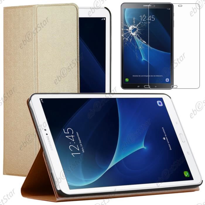 ebestStar ® Etui Housse Smart Cover Support Smartcase + Film Verre Trempé pour Samsung Galaxy Tab A 2016 10.1 T580 T585 (A6),