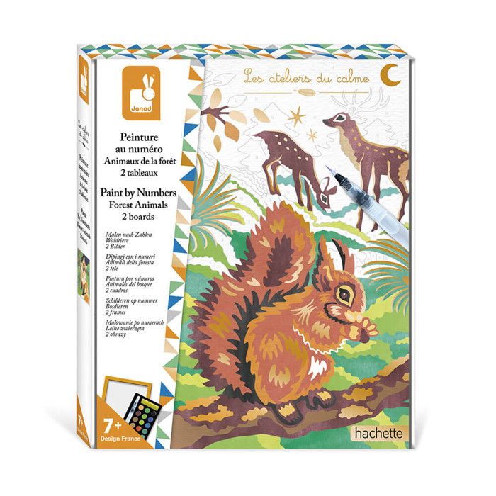 JANOD - Peinture par Numéro Animaux de la Forêt - Les Ateliers du Calme - Kit Créatif Enfant - Dès 7 Ans