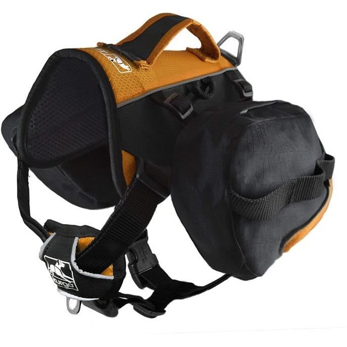 Kurgo Baxter - Sac à dos pour chien, la marche ou le camping, noir / orange - moyen (M)