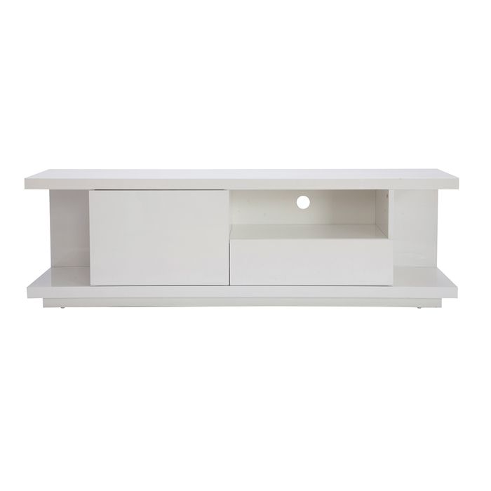 Miliboo - Meuble TV design blanc laqué brillant L150 cm KARY