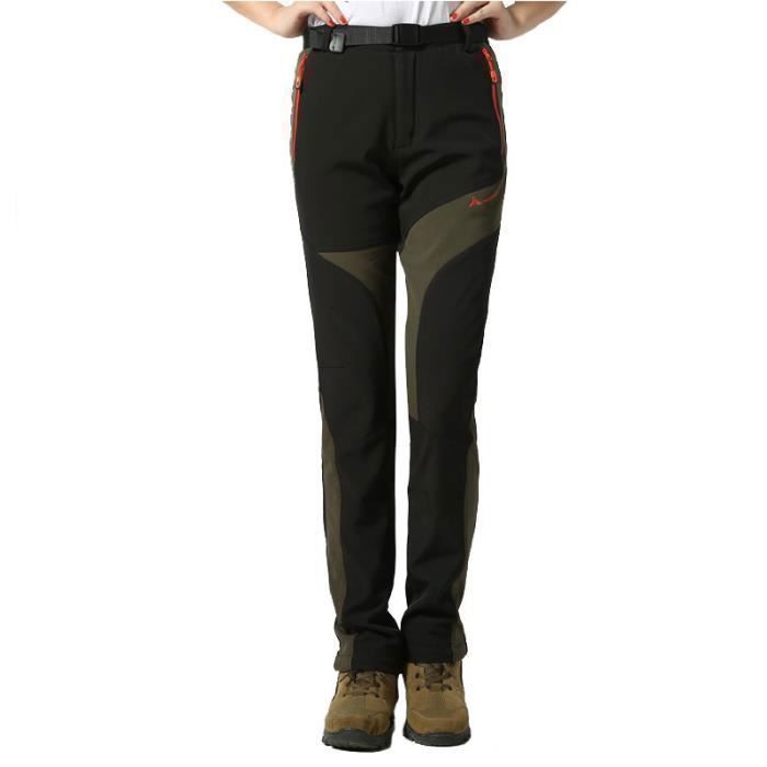 Pantalon softshell homme femme doublé polaire imperméable respirant en plein air hiver Randonnée Trekking pantalon couples Camping