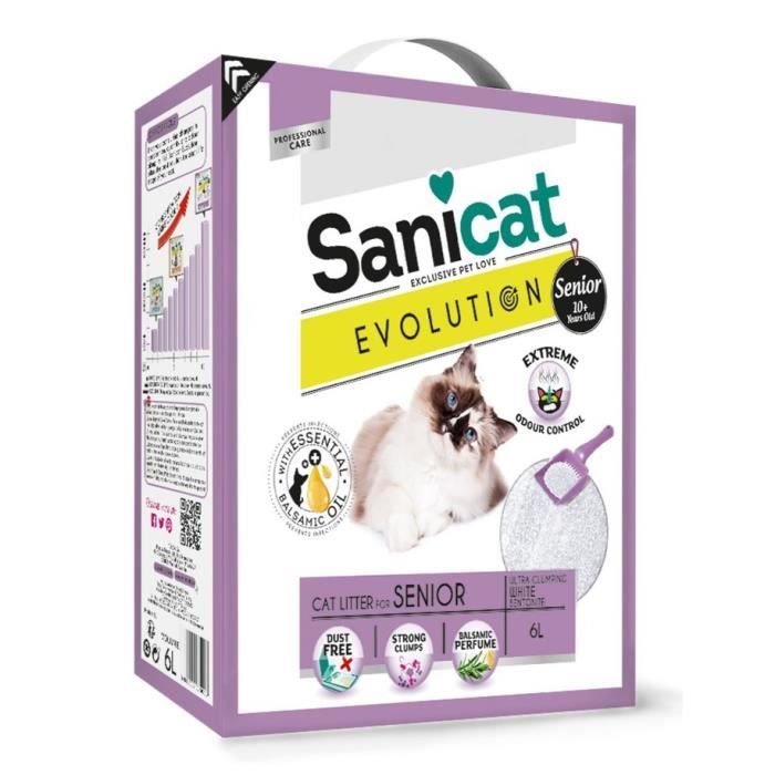SANICAT Litière Evolution Senior 6L - Pour chat senior