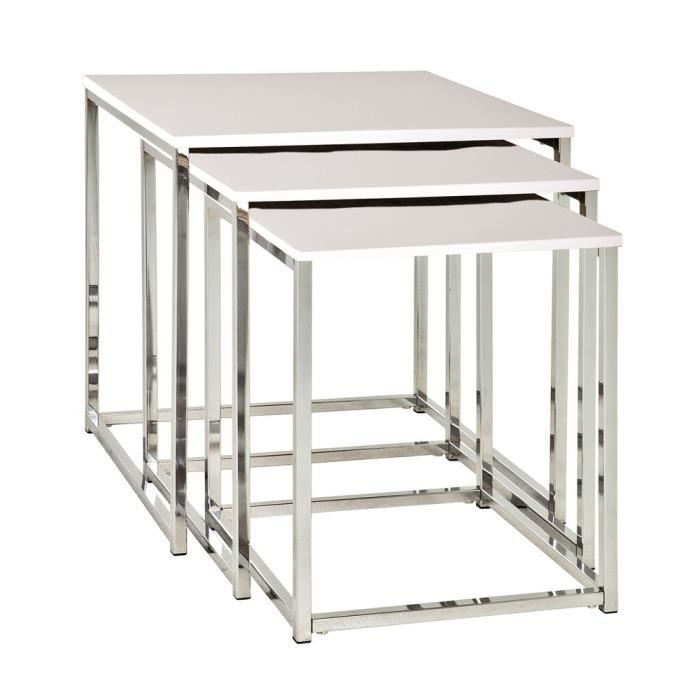 Lot de 3 Tables Jorg blanc