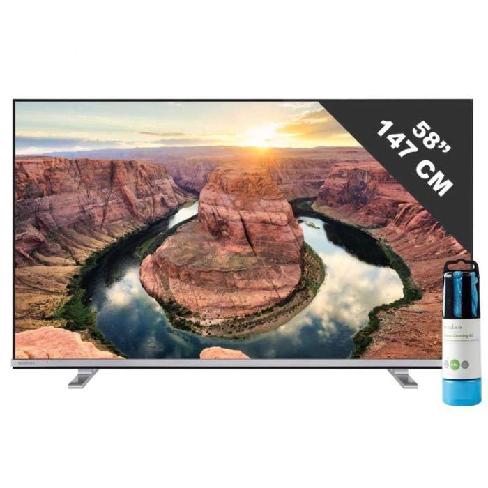 TOSHIBA TV LED 58- 147cm Téléviseur 4K Ultra HD Dolby Audio Sound Gris