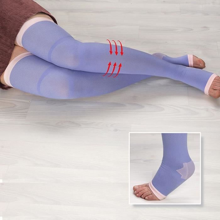 Jambière contention pour la nuit VITAEASY - Taille L/XL - Confortables, avec pieds ouverts