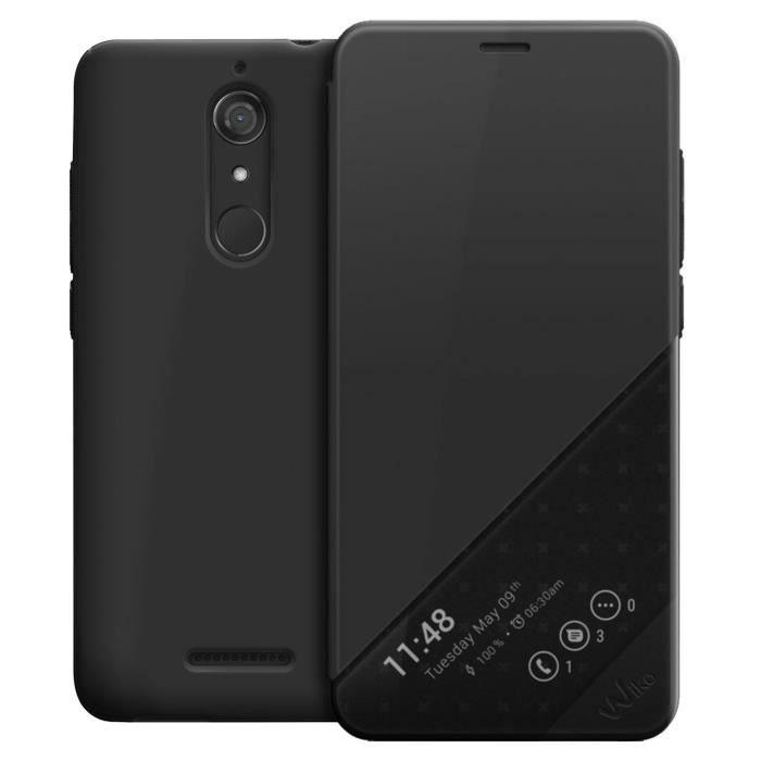 House Wiko View Etui Original Wiko WiLine Smart Folio Clapet Fenêtre Noir
