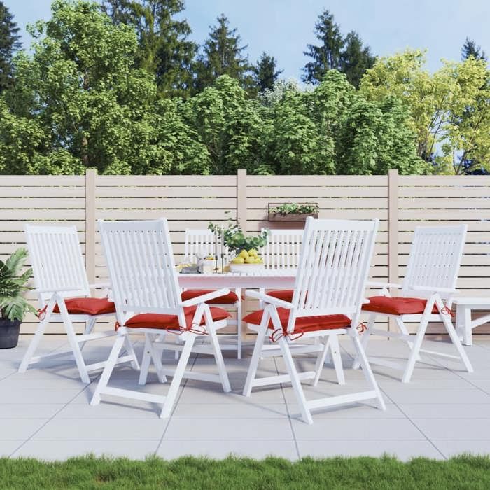 vidaXL Lot de 6 Coussins de Palette Galette de Siège Imperméable Coussin de Jardin Décoration dExtérieur Terrasse Rouge 361527