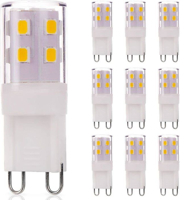 Lot 12 Ampoules Halogènes G4 10W 12V 240LM - Dimmable, 2800K Chaud - Remplacement Hotte Cuisine, Lustre, Spots - Chenilles