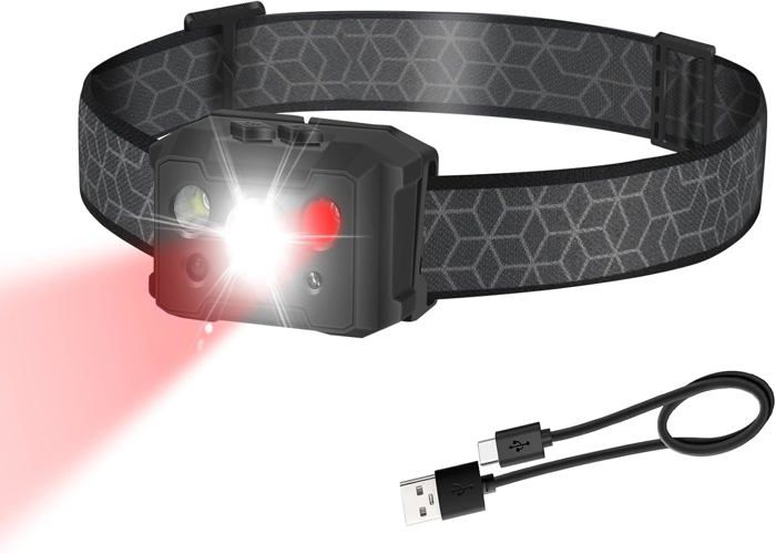 Lampe Frontale LED Rechargeable USB-C Ultra Puissante - 12 Modes, Capteur, étanche IPX5 - Parfaite Pour Camping Et Rando