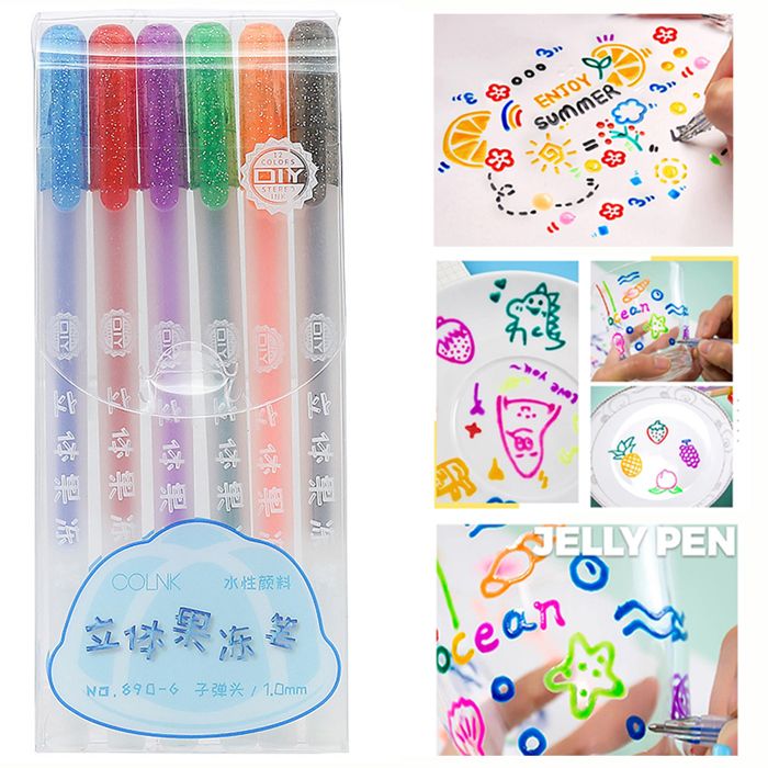 12 Pinceaux à Bulles Pop-Corn NyxSeat - Stylos 3D Pour Enfants - Peinture Texture Sur Papier, Verre, Céramique