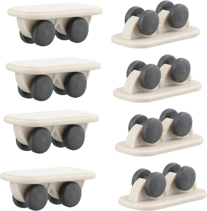 Lot De 8 Mini Roulettes Autocollantes En Plastique Solide Pour Petits